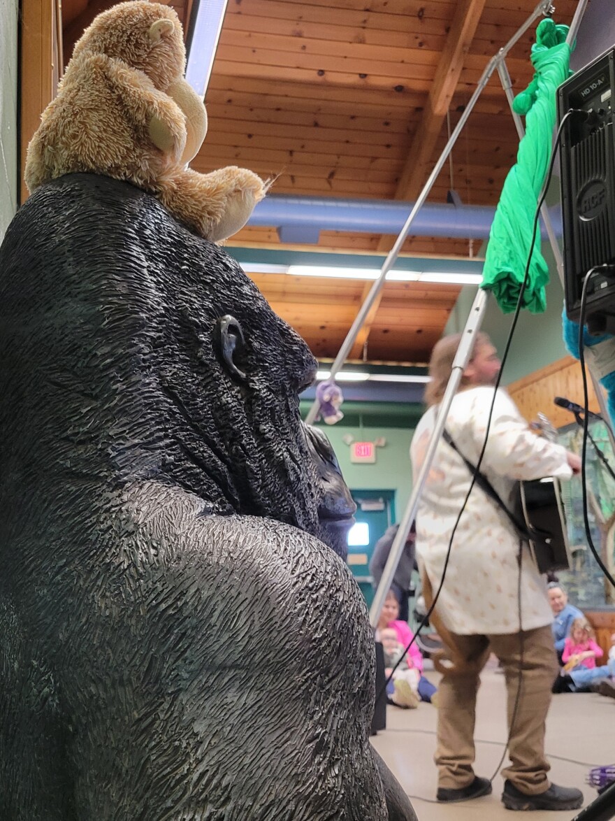 Dan the Monkey Man performs at the Primate House at the Lake Superior Zoo