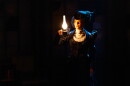 Actor Sara Gutierrez, as Mina, delivers the opening lines of Hartford Stage’s current adaptation of ‘Dracula’ by Morgan Lloyd Malcolm.