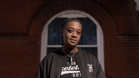 Bates outside of her family’s long-time home on Wednesday, Nov. 12, 2025, in St. Louis’ Compton Heights neighborhood.