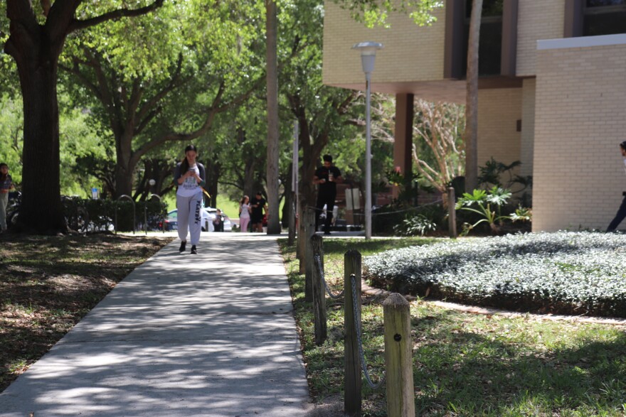 Students walking at the University of South Florida