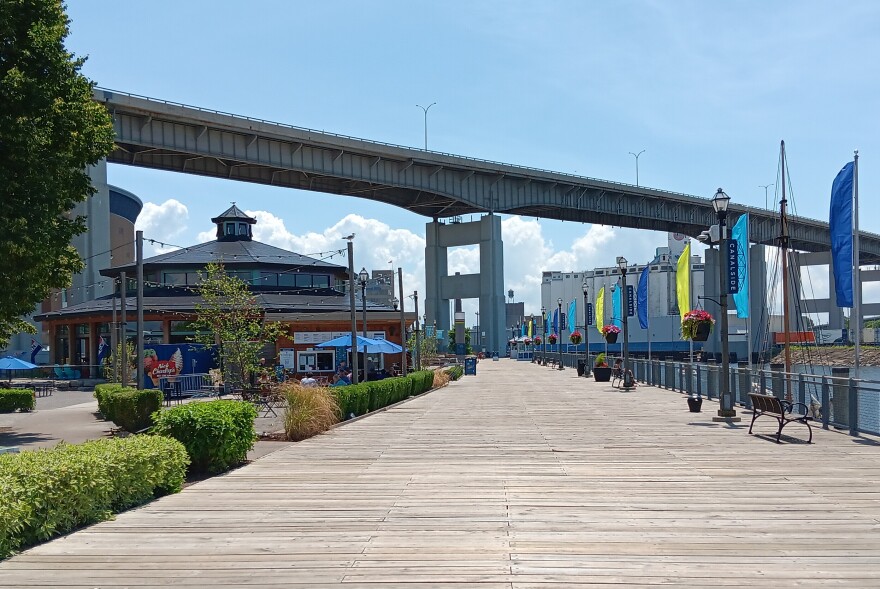 A view of Canalside on Buffalo's waterfront.