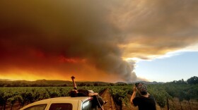 Northern California's LNU Lightning Complex fire burns on Thursday.