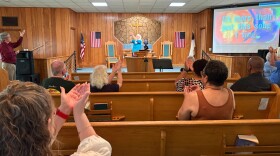 Worship at Miami Valley Baptist Church for the Deaf in North Dayton. The sound system is intentionally loud so the mostly deaf congregation can feel the vibration of the music.