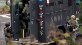 Members of a SWAT team work in Washington state. (David Ryder/Getty Images)