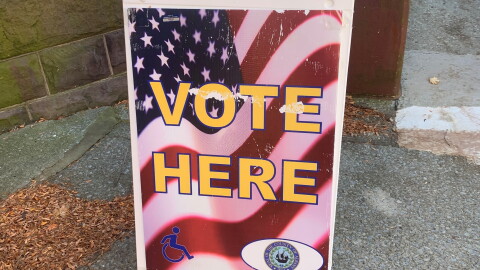 Vote Here sign