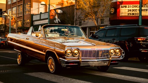 A lowrider cruising down Central Ave