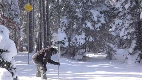 Scientists measure snowpack levels every winter to determine upcoming water supplies.