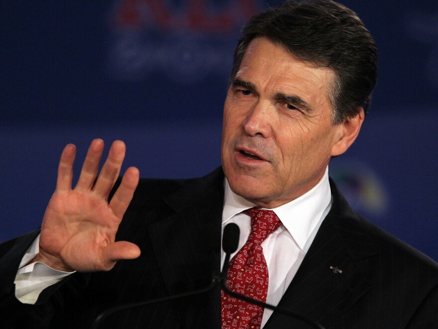 Texas Gov. Rick Perry speaks during the 2011 Republican Leadership Conference in New Orleans on June 18.