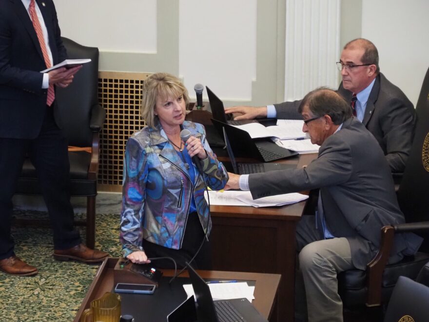 Rep. Denise Crosswhite Hader, R-Piedmont, asks a question during the House session on May 22, 2025.