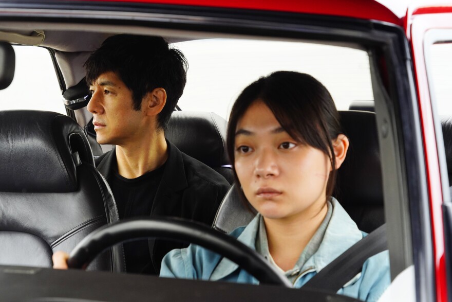 Hidetoshi Nishijima and Tōko Miura (and a red 1987 Saab 900 Turbo) in Ryusuke Hamaguchi’s ‘Drive My Car.’