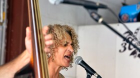 The Republican File Photo - Evelyn Harris belts out a tune with the Stomp Box Trio, playing at the Three County Fair in Northampton.