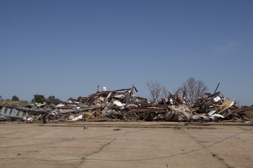 Dozens of homes were leveled by a tornado near Enid.
