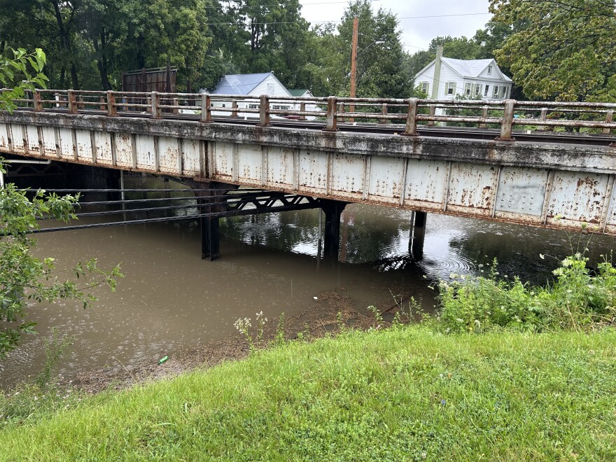 A railway underpass on Mansion Street in Coxsackie, NY on Wednesday, July 29, 2026. Police say there's a car underneath the water.