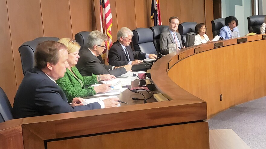 The St. Louis Council at its meeting on June 26, 2018. The empty chair belongs to County Executive Steve Stenger, who has skipped most of the meetings this year.