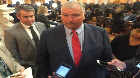 House Speaker Larry Householder (R-Glenford) talks to journalists about the budget process, currently in conference committee.