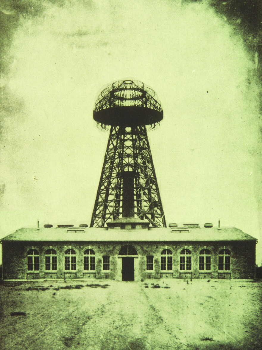 Tesla's Wardenclyffe lab building, seen in 1904. Tesla wanted to deliver free, wireless power to everyone in the world.