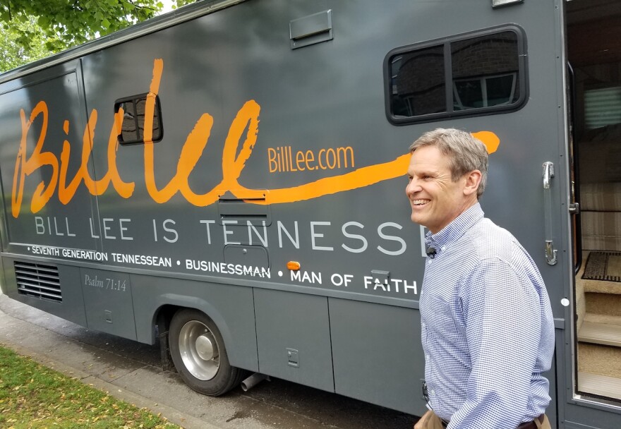 Bill Lee launches his campaign in 2017 with a bus tour starting at Nashville's Bicentennial Mall.