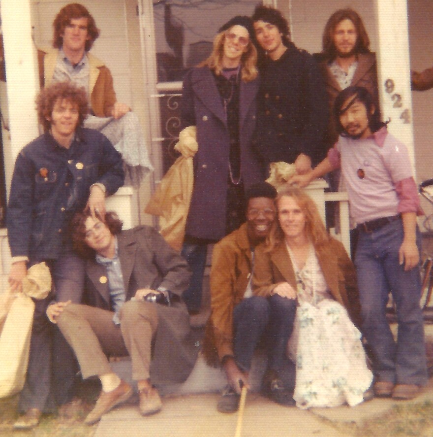 Members of the New York, Boston, and Philadelphia gay liberation fronts visit Venus, Lawrence Gay Liberation Front's home base of operations, after the 1971 national gay liberation conference.