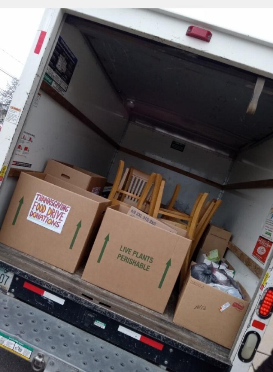 Nonperishable food collected from the Hazleton Area School District