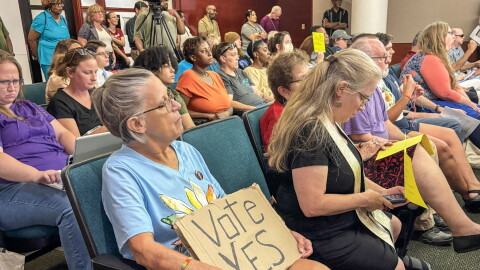 Hopeful supporters of the proposed Anchor Resource Center waited for the Fort Wayne City Council vote on funding the project on Sept. 1, 2026. The vote failed 5-3.