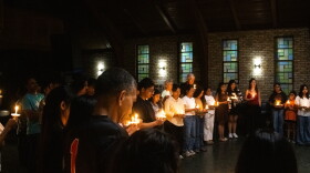 Attendees of the candlelight vigil, held at Hope Lutheran Ministries in Cape Girardeau, Mo., Wednesday, Sept. 9, 2026, all came together in prayer for the victims of the Aug. 26 Nepal floods.