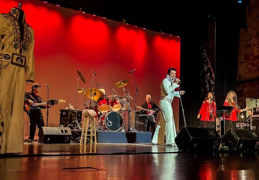 Travis Powell performs as Elvis Presley as part of the annual Viva Las Lexington festival in North Carolina that honors the king of rock and roll.