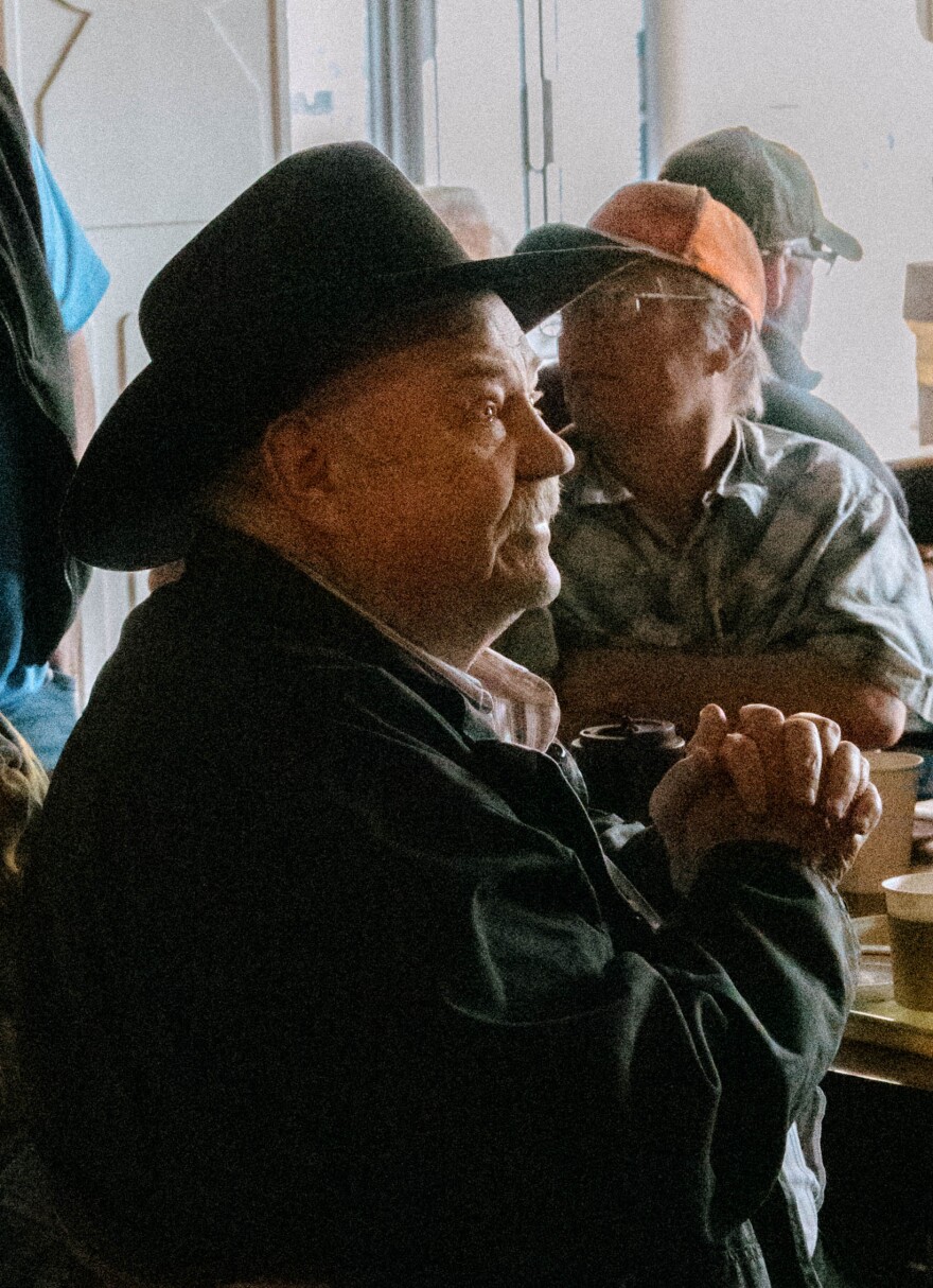 Randy Lashly, longtime McCook resident, drinks coffee with friends at Lucy’s Bakery and Cafe.
