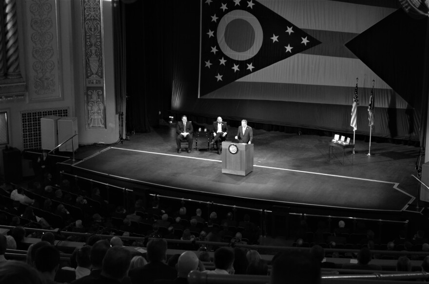 Gov. John Kasich delivers his State of the State address in Sandusky, April 2017.