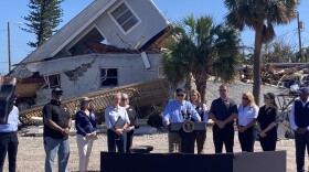 President Biden speaks after his tour of hurricane damage in the Tampa Bay area at St. Pete Beach
