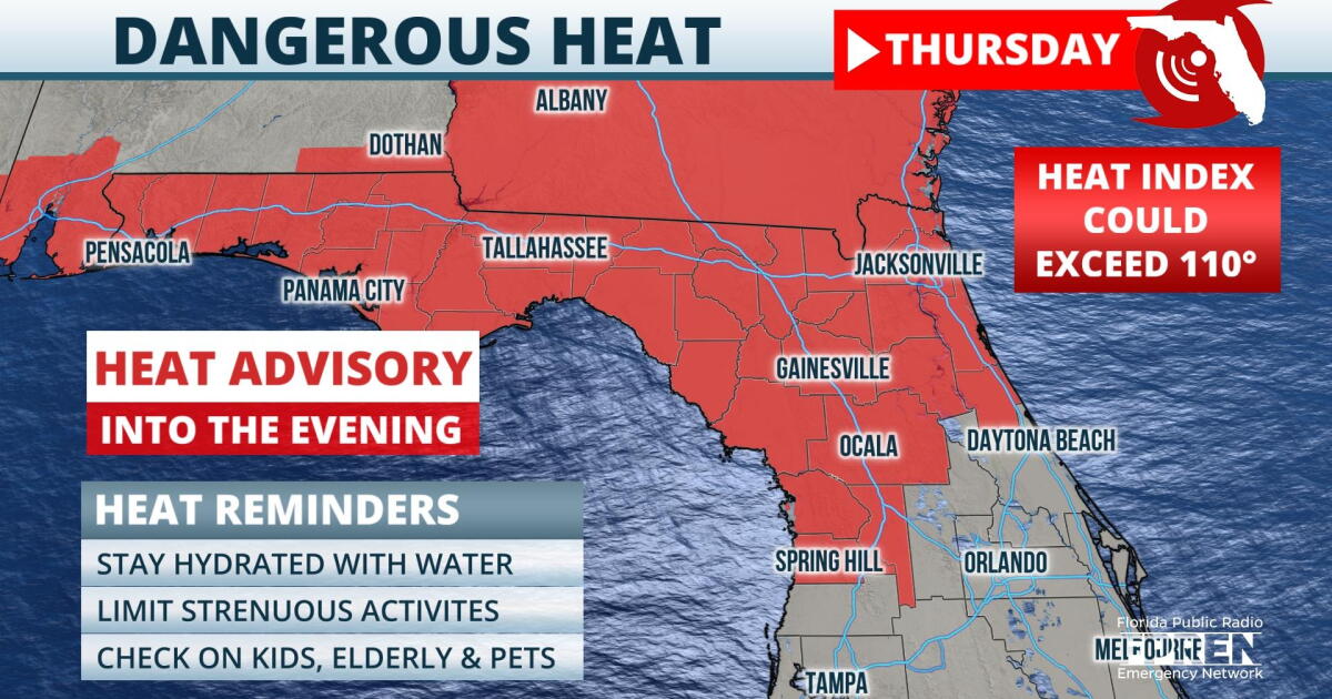 Dangerous heat expected Thursday and Friday across the Panhandle and ...