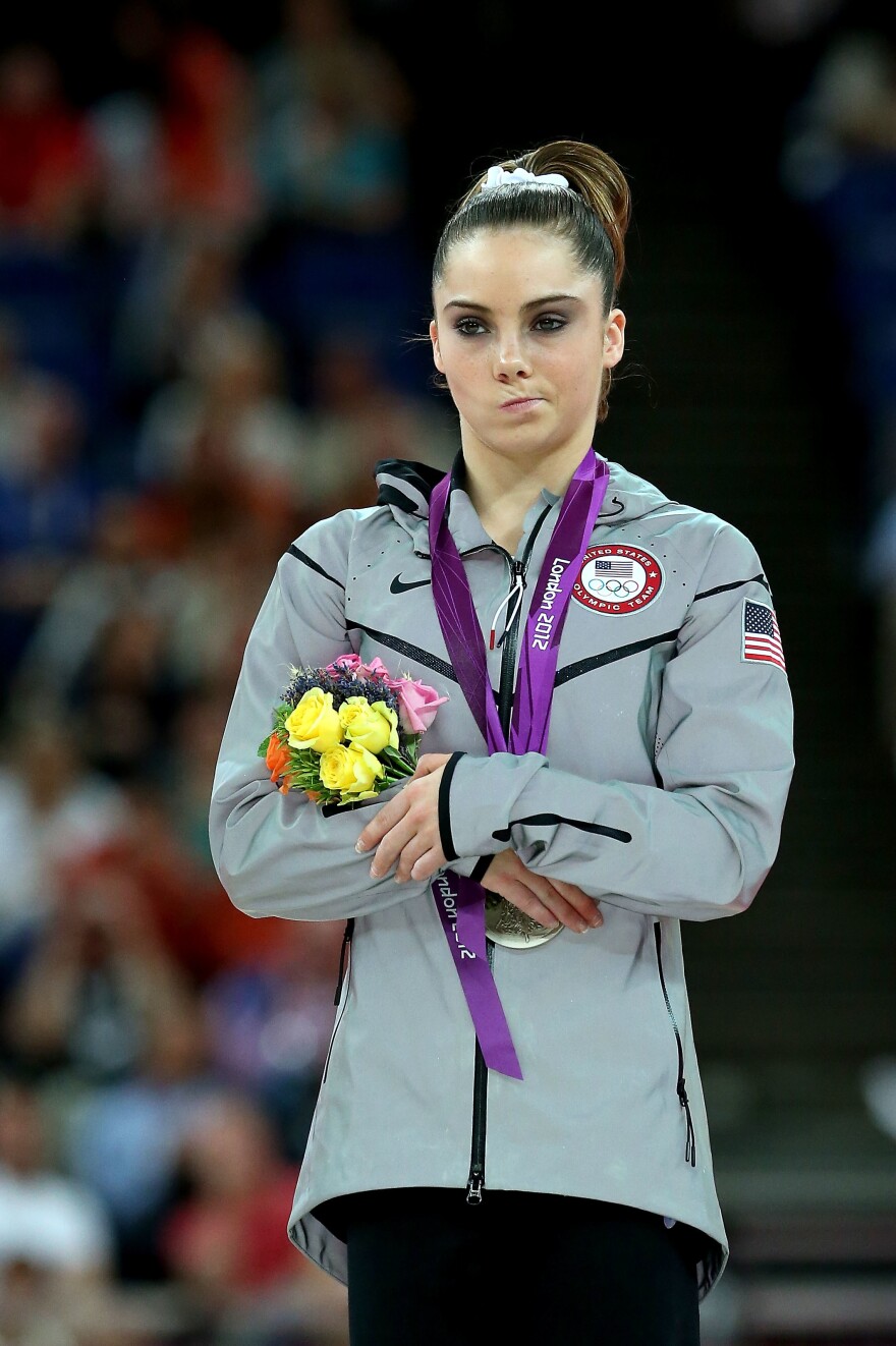 McKayla Maroney, unimpressed — possibly with the state of broadcast coverage of women's gymnastics.