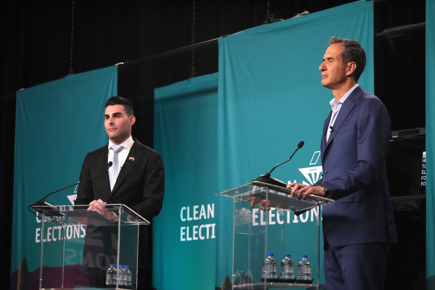 Republican Elijah Norton and Democrat Nick Monsour debate Thursday night as they vie to become the next state treasurer. (
