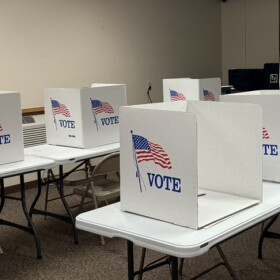 Voting booth in South Sioux City, Nebraska (Alejandra Perez, Siouxland Public Media)