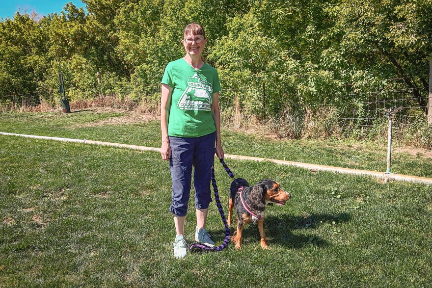 American Kennel Club-accredited agility judge Tracy Mazur of Draper, Utah, with her 3-year-old working cocker spaniel named Quill, outside at Versa Dog Sports in Layton, Sept. 12, 2026. Mazur will design the course and judge the agility competition at January's Westminster Kennel Club Dog Show in New York City. It's the first time a Utahn has had the honor.