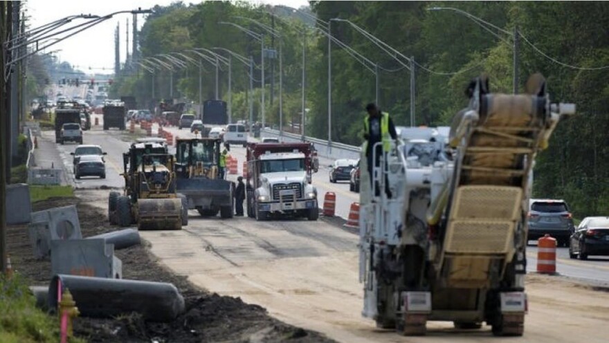 This file photo shows roadwork on Collins Road on Jacksonville's Westside.
