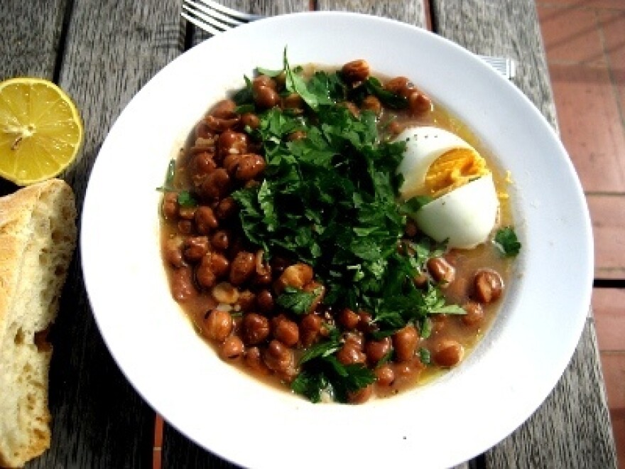 <em>Suhoor </em>tables sometimes feature a dish of <a href="http://www.saveur.com/article/Recipes/Classic-Stewed-Fava-Beans">stewed fava beans</a> called ful medames.