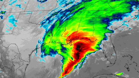 Satellite image of the 1993 Superstorm, which is referred to as the "Storm of the Century."
