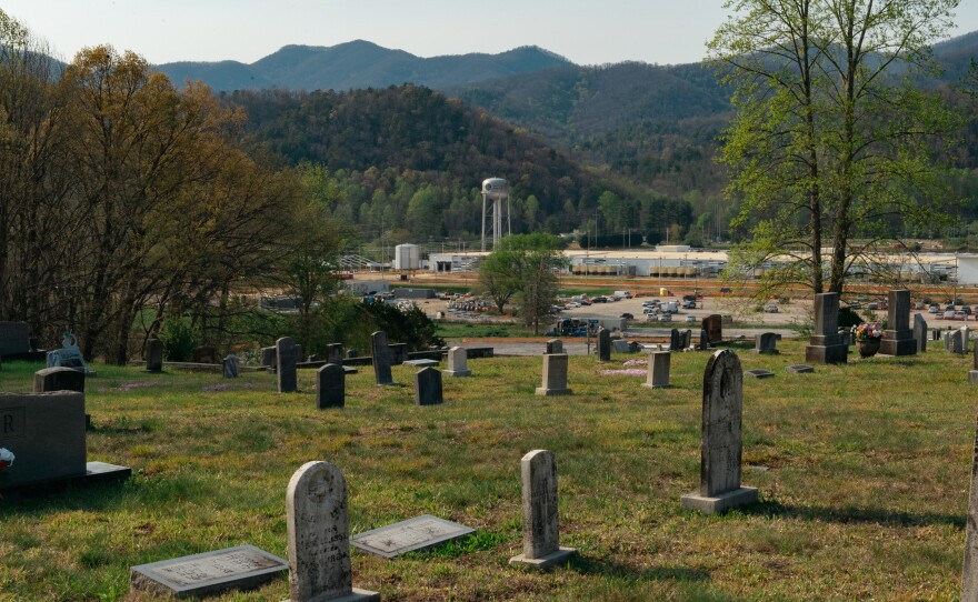 A new data center built in the town of Marble across the road from Moss Cemetery, Cherokee County, NC on April 7, 2026.