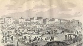 Harper's weekly image of evacuation from Louisville, October 11, 1862.