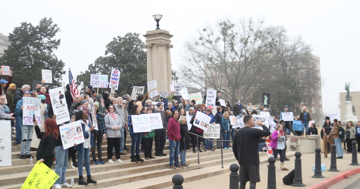 Local activists join nationwide '50501' protest movement | KASU