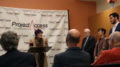 DeLauro met with Rich Bye and advocates at Project Access New Haven, an organization that aims to expand medical access to low income greater New Haven residents.