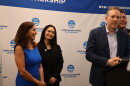 Lee Zeldin, administrator of the U.S. Environmental Protection Agency, announces the appointment of Nicole Tachiki, left, along with Adrienne Esposito, executive director of Citizens Campaign for the Environment.