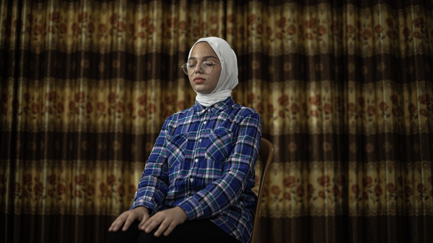 Teenager Sama Ahel was taught deep breathing to cope following the Gaza-Israel conflict in May.