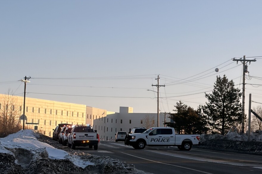 Police close off a section of the Chief Eddie Hoffman Highway in Bethel after a man was shot by a police officer in the early morning hours of March 25, 2026.