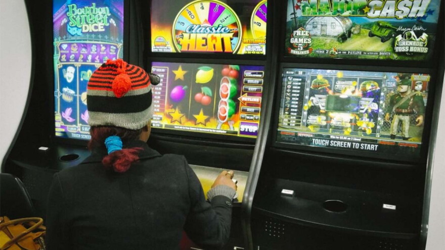 Games that allow people to bet money and win cash have popped up around the state, including in this Richmond corner store. Manufacturers say they’re games of skill, not chance. (Ned Oliver/Virginia Mercury)