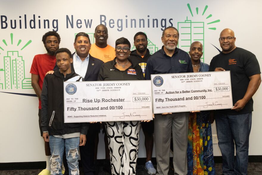New York State Senator Jeremy Cooney (D-Rochester) announced a $100,000 state grant for violence prevention programs. The funding will be split between two organizations, Action for a Better Community and Rise Up Rochester.