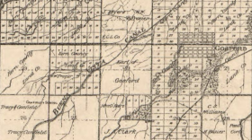 Land held by the Earl of Gosford is shown on this map of the Kern River Delta, dated January 1896 by the Kern County Land Company.