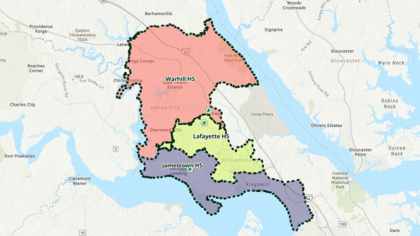 This could be the new high school attendance zone map if the WJCC School Board approves redistricting.