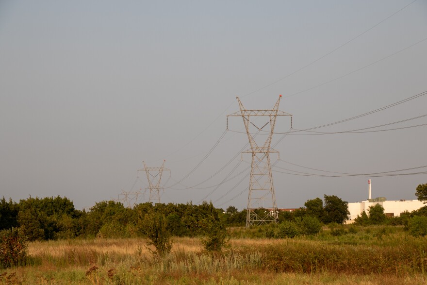 A transmission line in central Oklahoma.
