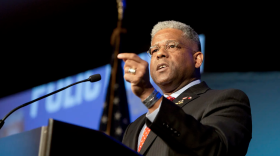 Texas GOP Chair Allen West says the party's new "We are the storm" slogan is from a favorite quote of his, not a subtle reference to an online conspiracy theory.